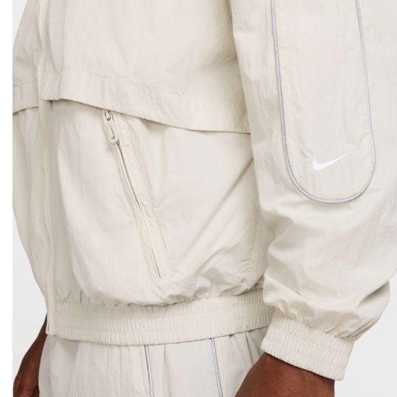 Nike Solo Swoosh Track Jacket in Light Bone/White - Picture 9 of 9